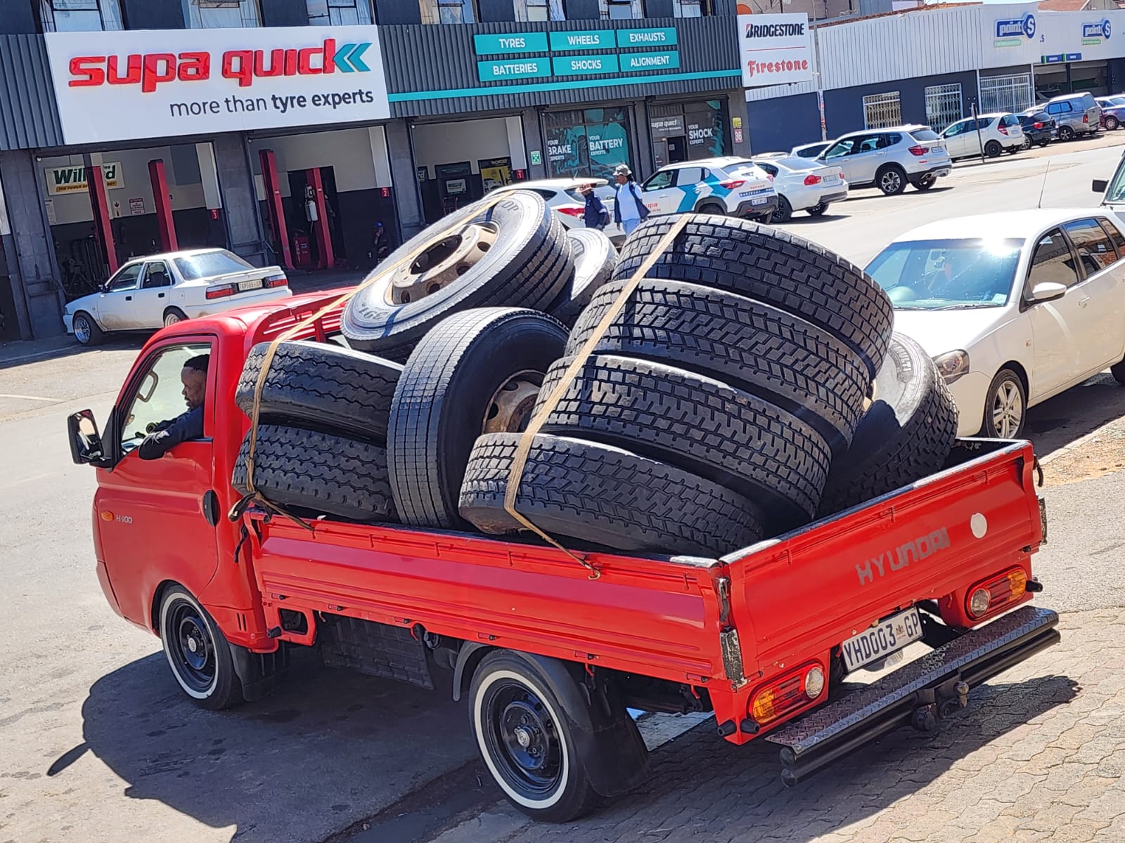 TLB tyre fitment on site